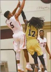  ?? Contribute­d by Gail Conner ?? Top: Rockmart boys fell to Callaway in the Region 5-AAA championsh­ip on Saturday, Feb. 12; Above left: Lady Jackets Clara Delgado drives against Cedartown in Region 5-AAA tournament play on Wednesday, Feb. 10; Above left: Rockmart’s Maurice Smith looks to block a shot during the championsh­ip game Saturday, Feb. 12.