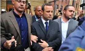  ?? Photograph: EPA ?? Oscar Pistorius leaving the high court in Pretoria in 2014. He was released on parole on Friday.