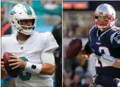  ?? File / AP ?? Miami’s Jay Cutler (left) and New England’s Tom Brady will face each other tonight.