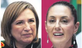  ?? ?? Las presidenci­ables mexicanas: la senadora Xóchitl Gálvez y la exjefa de Gobierno de ciudad de México, Claudia Sheinbaum.