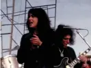  ?? Photograph: Library of Congress ?? Grace Slick fronts Jefferson Airplane at Altamont festival, California, 1969, in footage uncovered by the Library of Congress.