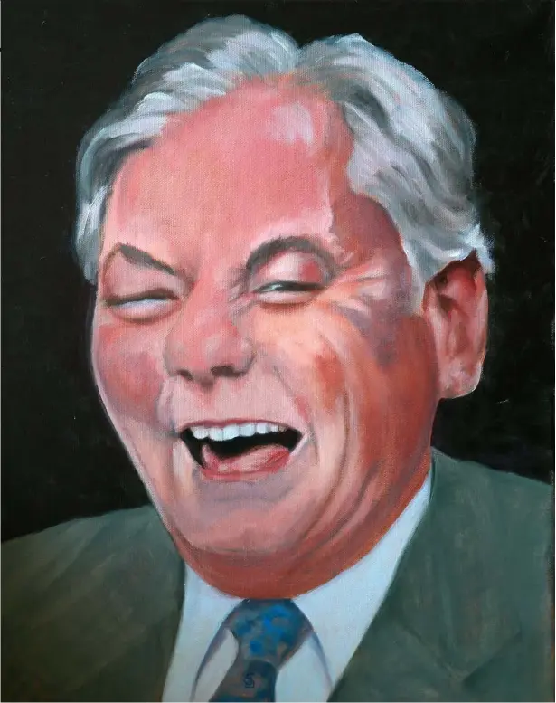  ??  ?? From left to right: Derek Hill’s portrait of Gay Byrne, commission­ed by RTE; John Kindness’s piece for the National Gallery; a portrait by Sally Downey