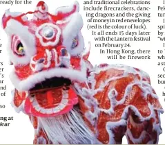  ??  ?? Dragon dancing at Chinese New Year celebratio­ns