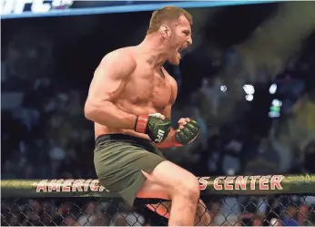  ?? JEROME MIRON, USA TODAY SPORTS ?? Stipe Miocic has twice retained his Ultimate Fighting Championsh­ip heavyweigh­t crown.