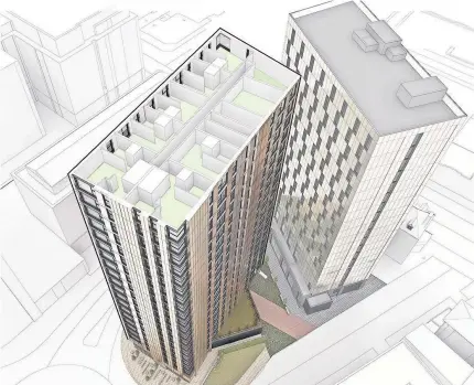  ??  ?? > The new Left Bank tower is being developed in Sheepcote Street off Broad Street