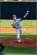  ?? Tim Godbee ?? Calhoun junior pitcher Isaac Green fires a pitch against Dalton. The Yellow Jackets season ended in the first round of the GHSA 5A playoffs when they were swept by Winder-Barrow.