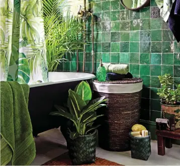  ??  ?? Natural beauty: A botanical bathroom designed by Dunelm, dunelm.com