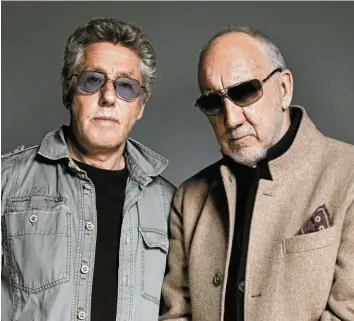  ?? Foto: Universal Music, dpa ?? Roger Daltrey (links) und Pete Townshend, überlebend­e Köpfe von The Who.