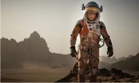  ??  ?? Matt Damon in the film adaptation of Andy Weir’s The Martian. Photograph: Aidan Monaghan/AP
