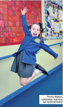  ??  ?? Trinity Walters celebrates reaching her tenth birthday