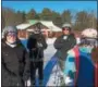  ??  ?? Ballston Spa residents, left to right, Julie Serian, Austin Flynn, David Rodak and Taylor Flynn spent an afternoon on the slopes at West Mountain on Wednesday.