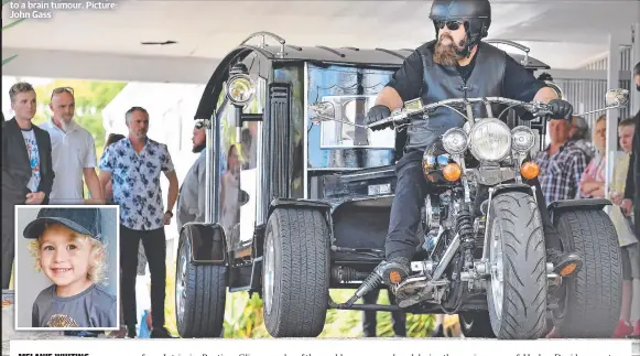  ?? Picture: John Gass ?? Mourners farewell threeyear-old Dustin Vaughan (inset) who passed away due to a brain tumour.