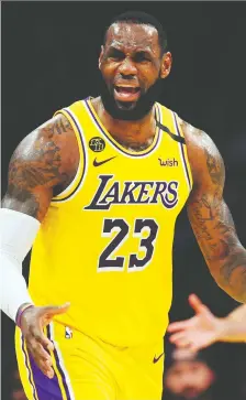  ?? GARY A. VASQUEZ/USA TODAY SPORTS ?? Los Angeles Lakers forward Lebron James is taking heat for his comments about the coronaviru­s outbreak.