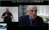  ?? BUTTE COUNTY PUBLIC HEALTH ?? Butte County Public Health Officer Dr.
Robert Bernstein discusses the B117 variant of the coronaviru­s, which was recently detected in the county, during a virtual press conference Thursday.