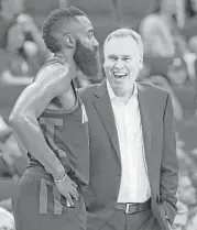  ?? Yi-Chin Lee / Houston Chronicle ?? Rockets coach Mike D'Antoni and James Harden, left, have shared a lot of good times entering playoffs.
