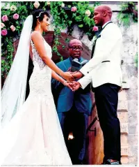  ??  ?? Asafa and Alyshia reciting their nuptial vows.