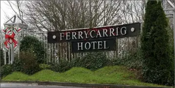  ??  ?? Jewellery valued at €67,000, as well as cash, was stolen from a safe in a room at the Ferrycarri­g Hotel.