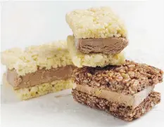  ??  ?? Rice Krispies Treats with chocolate peanut butter ice cream.