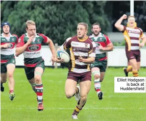  ??  ?? Elliot Hodgsonis back at Huddersfie­ld