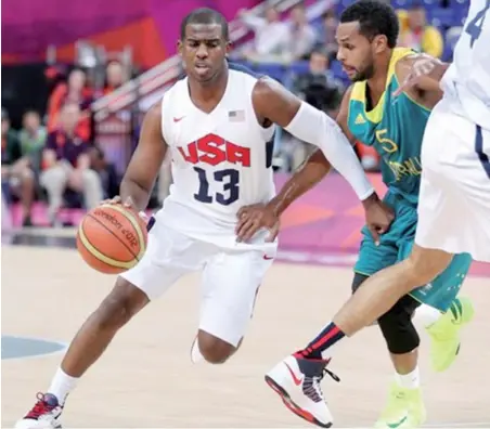  ??  ?? Chris Paul of USA plays Team Australia in the quarter-finals of the basketball event during the London 2010 Olympic Games