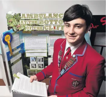  ?? PHOTO: GREGOR RICHARDSON ?? Stoked . . . Aurora Energy Otago Science and Technology Fair winner Ollie Meikle.