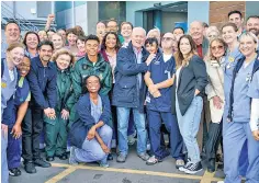  ?? ?? Derek Thompson (c) hung up his scrubs after 38 years on Casualty