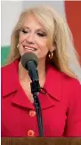  ?? AFP file ?? Kellyanne Conway, senior aide to US president Donald Trump, speaking at the March for Life rally in Washington. —