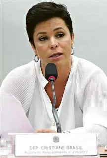  ?? Gilmar Felix - 30.ago.2017 / Câmara dos Deputados ?? A deputada Cristiane Brasil na Câmara em agosto de 2017