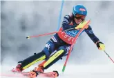  ?? PIERMARCO TACCA/AP ?? Mikaela Shiffrin finished second in a World Cup slalom race Sunday in the Czech Republic, leaving her still one victory short of Swedish great Ingemar Stenmark’s total of 86 on the all-time overall winners list.