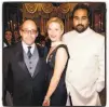  ??  ?? Dick Costolo (left), and Alicia and Hosain Rahman at the amfAR poker tournament.