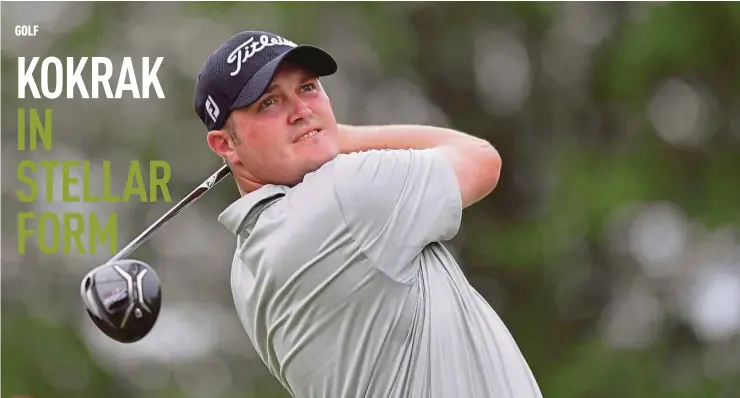  ?? AFP PIC ?? Jason Kokrak plays his shot from the 18th tee during the second round of the Byron Nelson at the TPC Las Colinas course on Friday.