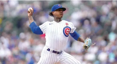  ?? (AP photo/erin Hooley) ?? Chicago Cubs starting pitcher Marcus Stroman throws Monday during a baseball game against the Tampa Bay Rays in Chicago.