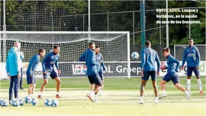  ??  ?? ENFOCADOS. Lozano y Gutiérrez, en la sesión de ayer de los Granjeros.