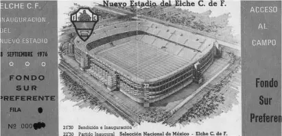  ?? Foto: Antonio Pamies ?? Eintrittsk­arte zum Eröffnungs­spiel des „Nuevo Estadio“.
