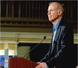  ?? MATT MARTON/AP ?? Gov. Bruce Rauner speaks to supporters on Tuesday after losing his re-election bid.