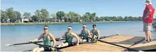  ?? SUBMITTED PHOTO ?? From left, Peterborou­gh Rowing Club U23 men's quad members Matt Lapum, Dayton Kelly, Anders Fish and Sam Lapum won gold at the Row Ontario championsh­ips over the weekend.