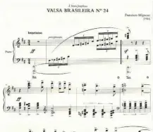  ?? Reprodução ?? Detalhe de partitura que integra o livro ‘Valsas Brasileira­s’