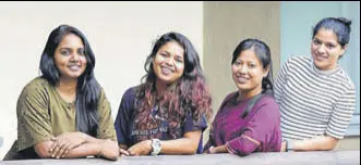  ?? KESHAV SINGH/HT ?? (From left) Lt Commander Swati P, Lt Payal Gupta, Lt Vijaya Devi and Lt Commander Pratibha Jamwal in Mohali.