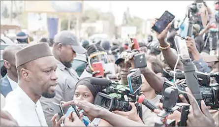  ?? (Pic: Supplied) ?? Senegalese opposition leader Ousmane Sonko claimed to have survived an assassinat­ion attempt during his appearance at a politicall­y charged trial.