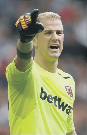  ?? PICTURE: PA ?? THE NATION’S NO 1: Joe Hart has conceded 10 goals in his first three games in the colours of West Ham, and despite increased pressure from England’s back-up goalkeeper­s, has been told he remains first choice.