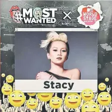  ??  ?? STACY: #MostWanted Act di Malaysia.