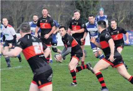  ??  ?? Avonmouth on the attack, above and below, during the win against Stroud Pictures: Michael Lloyd