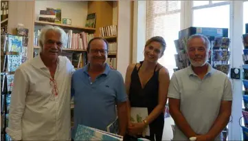  ?? (Photo DR) ?? L’ancien président et sa compagne ont été reçus au Domaine du Rayol par André Delmonte (à gauche) et Olivier Arnaud.