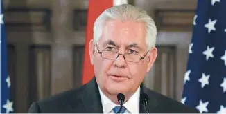  ?? ANWAR AMRO AGENCE FRANCE-PRESSE ?? Le secrétaire d’État américain, Rex Tillerson