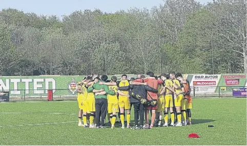  ?? ?? Chichester City's players before their win at Ashford | Picture: Lewis Mckenzie