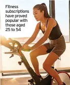  ??  ?? Fitness subscripti­ons have proved popular with those aged 25 to 54