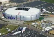  ?? ROSS D. FRANKLIN — THE ASSOCIATED PRESS FILE ?? This aerial photo shows University of Phoenix Stadium in Glendale, Ariz., site of Super Bowl XLIX. The NFL has awarded future Super Bowls to Arizona and New Orleans.