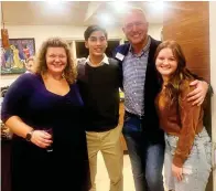  ?? Submitted photo ?? ■ Youth Advisory Council advisers Susannah Wright and Brad Burleson are shown with YAC members Ben Hollis and Emily Mays at the group’s annual reception at the home of Robert and Mary Zunick. Members of the group presented their goals and objectives of the advisory council that has been active in the community since 2002.