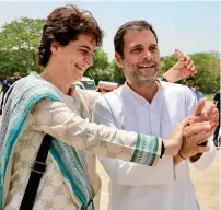  ??  ?? Priyanka Gandhi dismissed the allegation­s as rubbish and said her brother Rahul is an Indian who was born and brought up in India