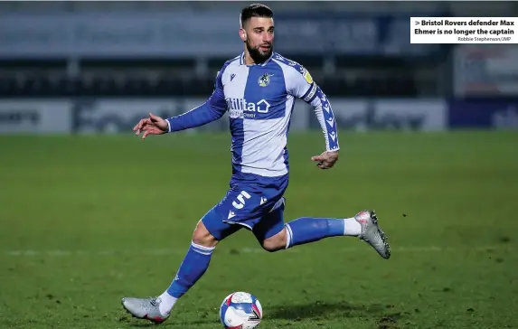  ?? Robbie Stephenson/JMP ?? Bristol Rovers defender Max Ehmer is no longer the captain